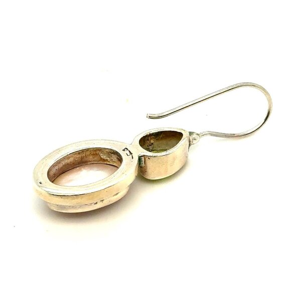925 Silver Pearl/Peridot Earrings - Picture 3 of 5